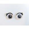 Vyšívané oči s řasami 2,5 cm šedé