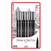 UNI pin Draw & Sketch Set - sada 8 ks linerů Super Ink