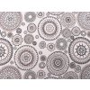Bavlněná metráž / imitace lnu hrubší, mandala (Balení 1 m, Varianta režná)