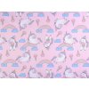 Bavlněná látka / plátno jednorožec (Balení 1 m, Varianta 1 (22180-4) růžová sv.)