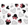 Bavlněná látka / plátno Mickey / Minnie Mouse (Balení 1 m, Varianta 2 (131) bílá červená)