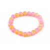 Náramek pružný ze skleněných korálků (Balení 1 ks, Varianta 2 růžová nejsv. transparent)