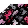 Bavlněná látka / plátno kočky (Balení 1 m, Varianta 1 (209) černá růžová)