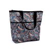 Skládací nákupní taška se zipem pevná 38x44 cm (Balení 1 ks, Varianta 76 modrá temná květy)