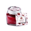 Malá vonná svíčka ve skle s jmenovkou 28 g (Balení 1 ks, Varianta 21 (Cranbery Caramel) červená světlá)
