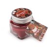 Malá vonná svíčka ve skle s jmenovkou 28 g (Balení 1 ks, Varianta 21 (Cranbery Caramel) červená světlá)
