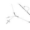 Náhrdelník z nerezové oceli křížek s broušenými korálky (Balení 1 ks, Varianta 1 černá stříbrná)