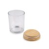 Sklenička na výrobu svíček s bambusovým víkem (Balení 1 ks, Varianta transparent)