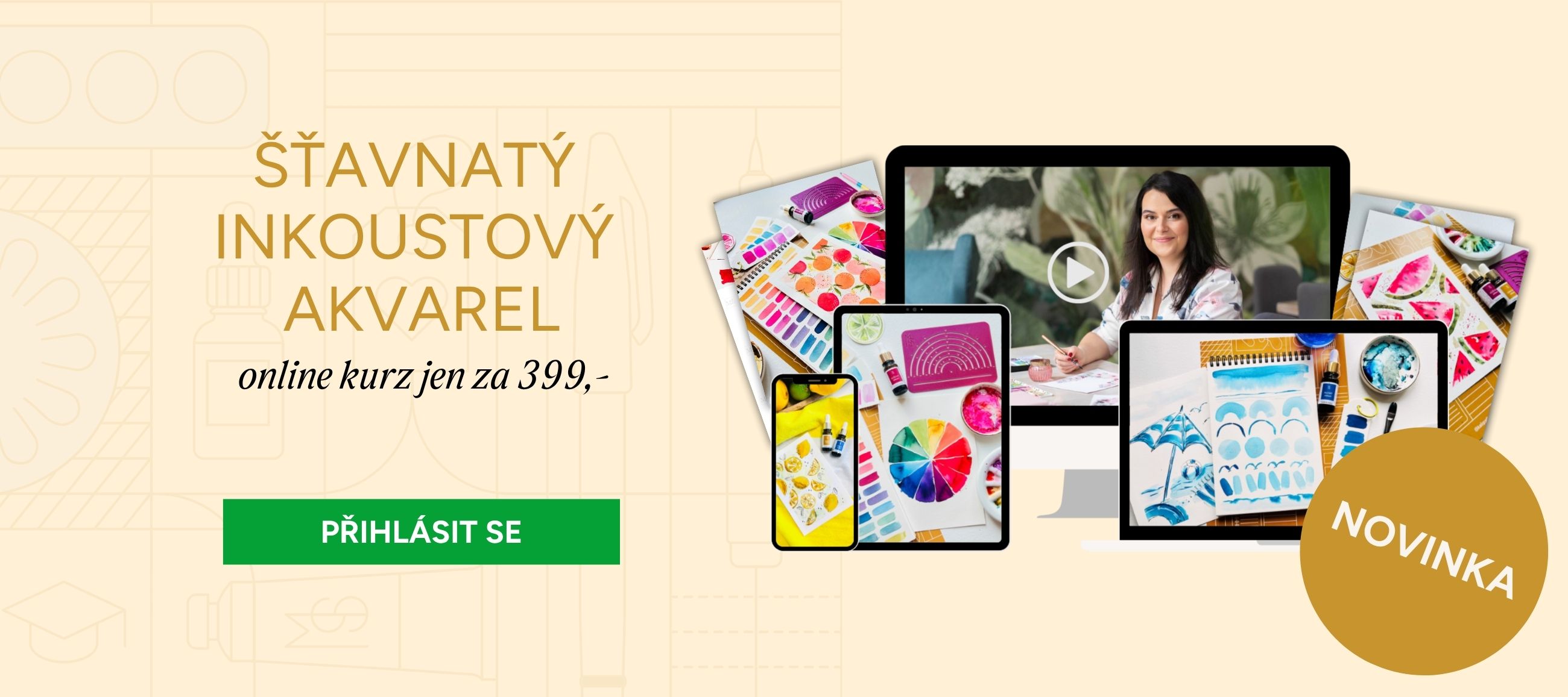 Šťavnatý inkoustový akvarel kurz