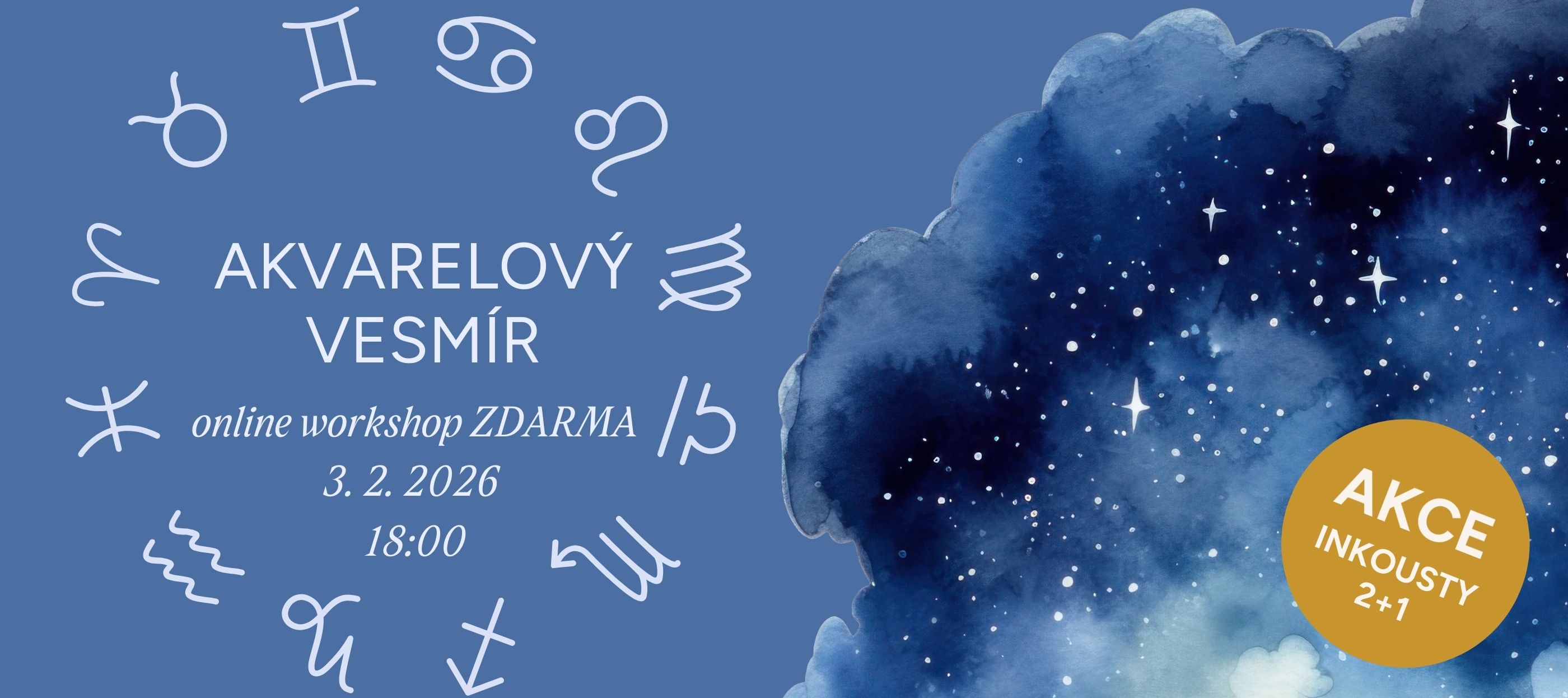 Akvarelový vesmír 2+1 - inkousty Tvorimekrasu.cz
