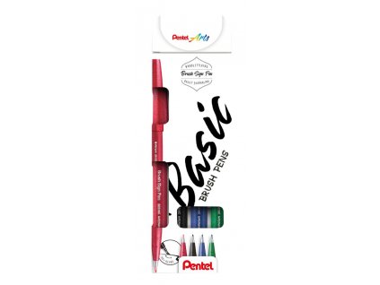Popisovače štětečkové Pentel touch SES15 4 Basic sada Brush Sign Pen