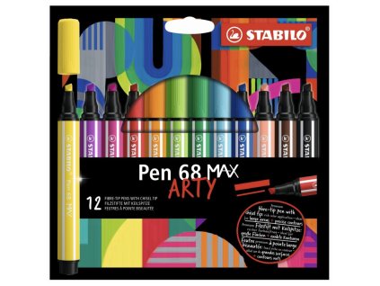 Barevné fixy Stabilo Pen 68 MAX Arty sada 12 ks 768/12-21