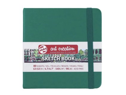 Akvarelový skicák Art Creation v pevné vazbě 12x12 cm 140 g - zelený