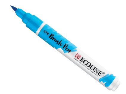 Ecoline Brush Pen 578 Sky Blue Cyan tvorime krasu cz marketa simova