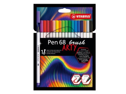 fixy se stetcovym hrotem pro ruzne sirky car stabilo pen 68 brush arty sada 18 ks