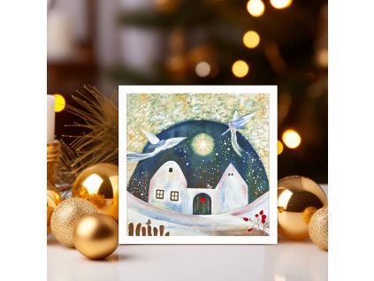 dum kde bydli laska zima vanocni prani autorsky obrazek 13x13cm (5)