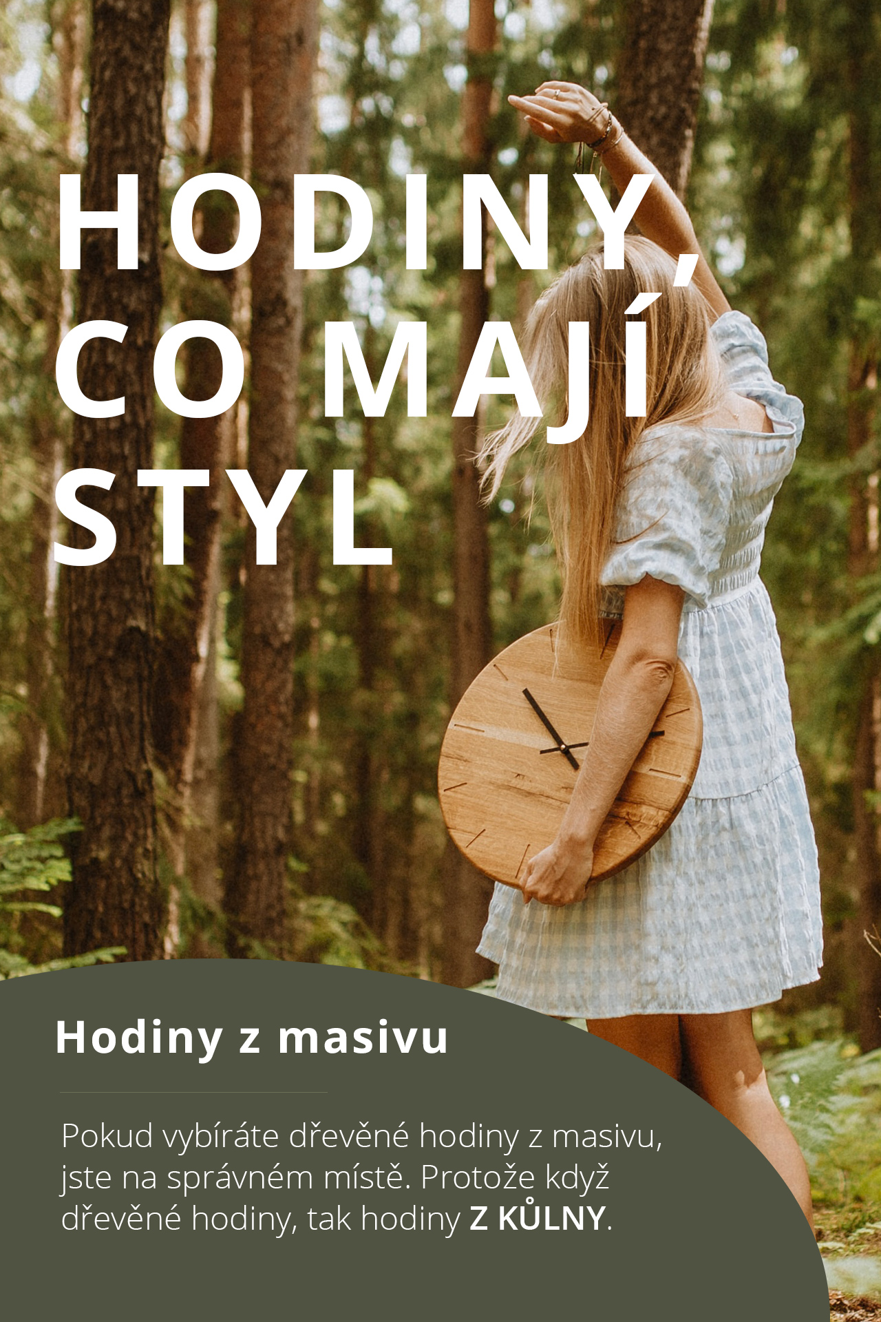 Hodiny z masivního dřeva
