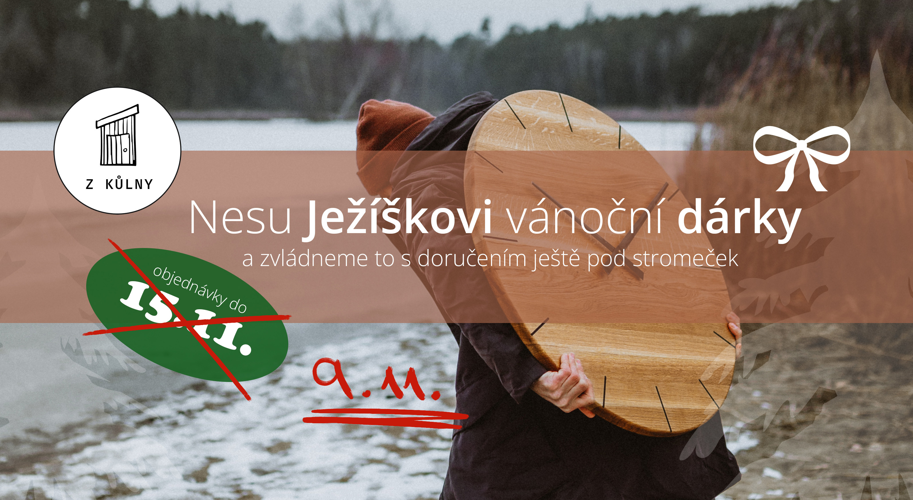 Hodiny z masivního dřeva