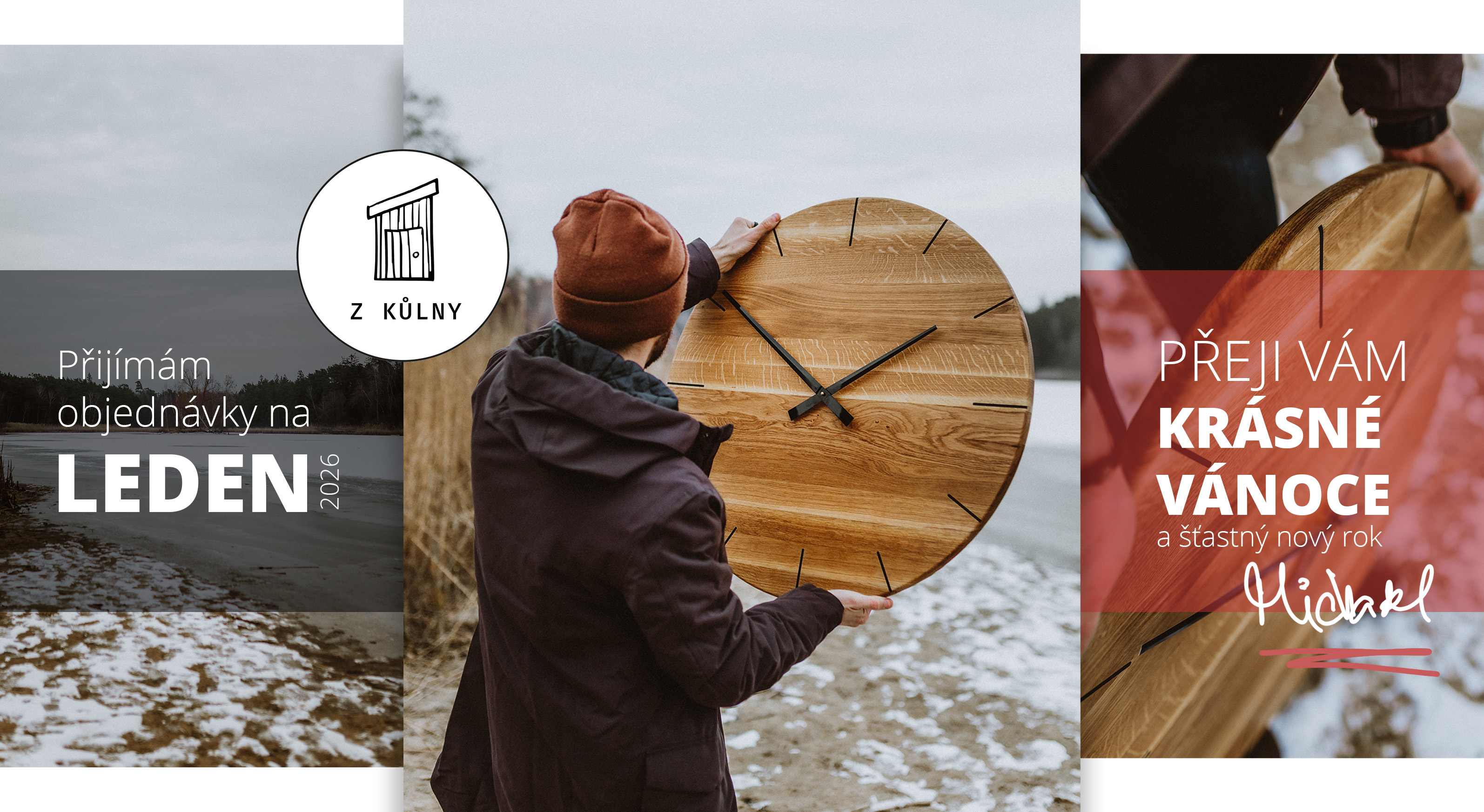 Hodiny z masivního dřeva