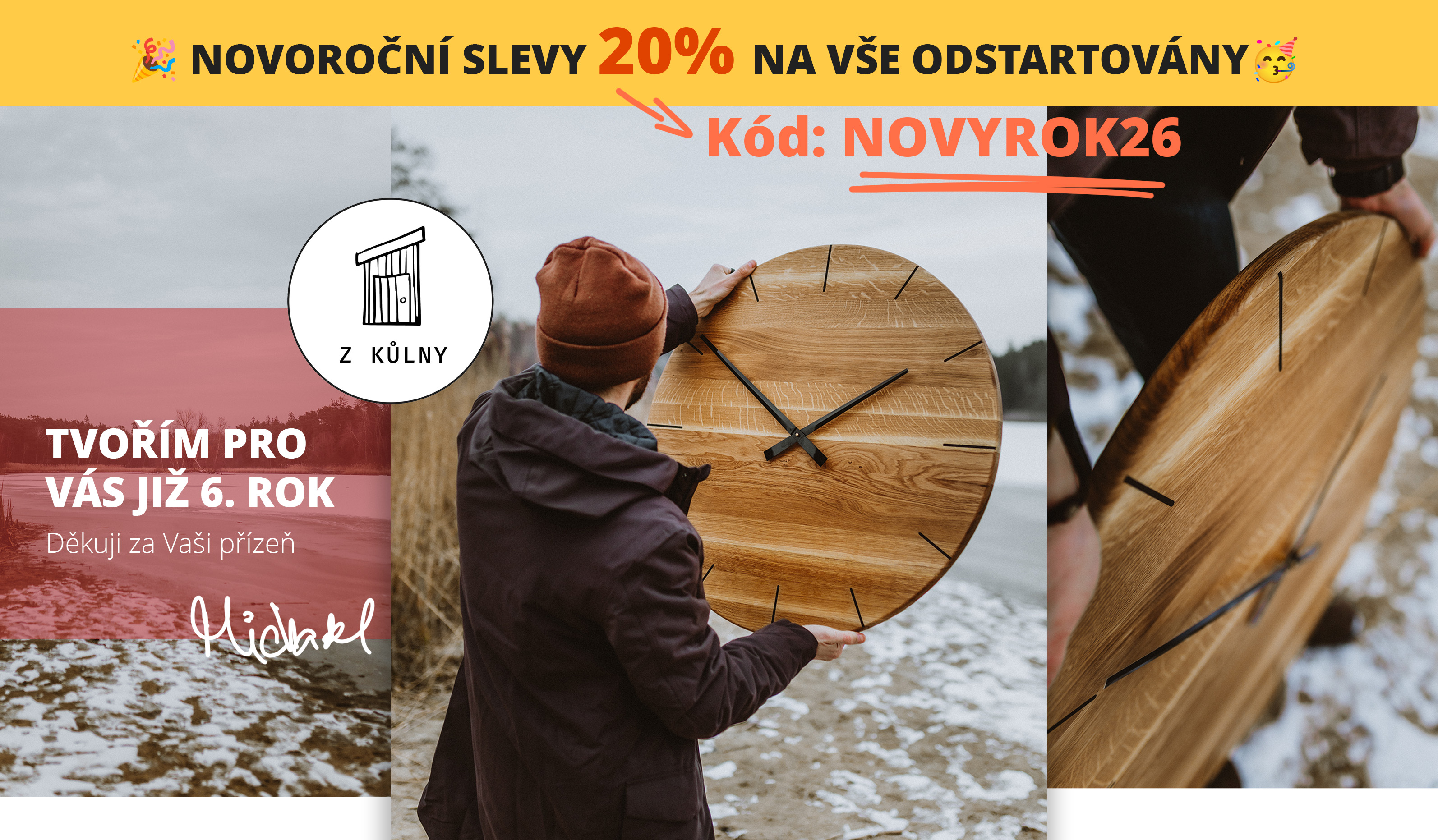 Hodiny z masivního dřeva