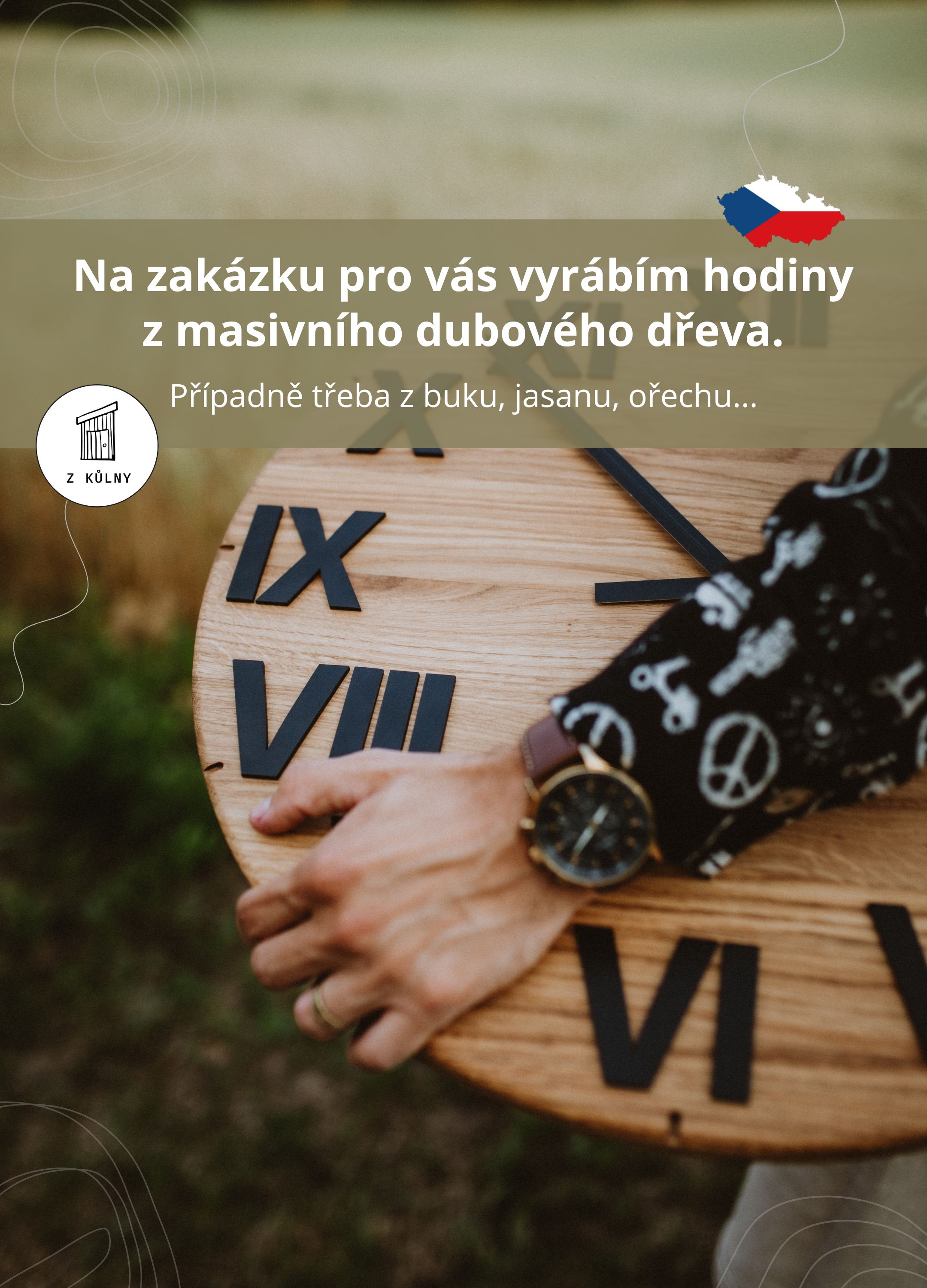 Hodiny z masivního dřeva