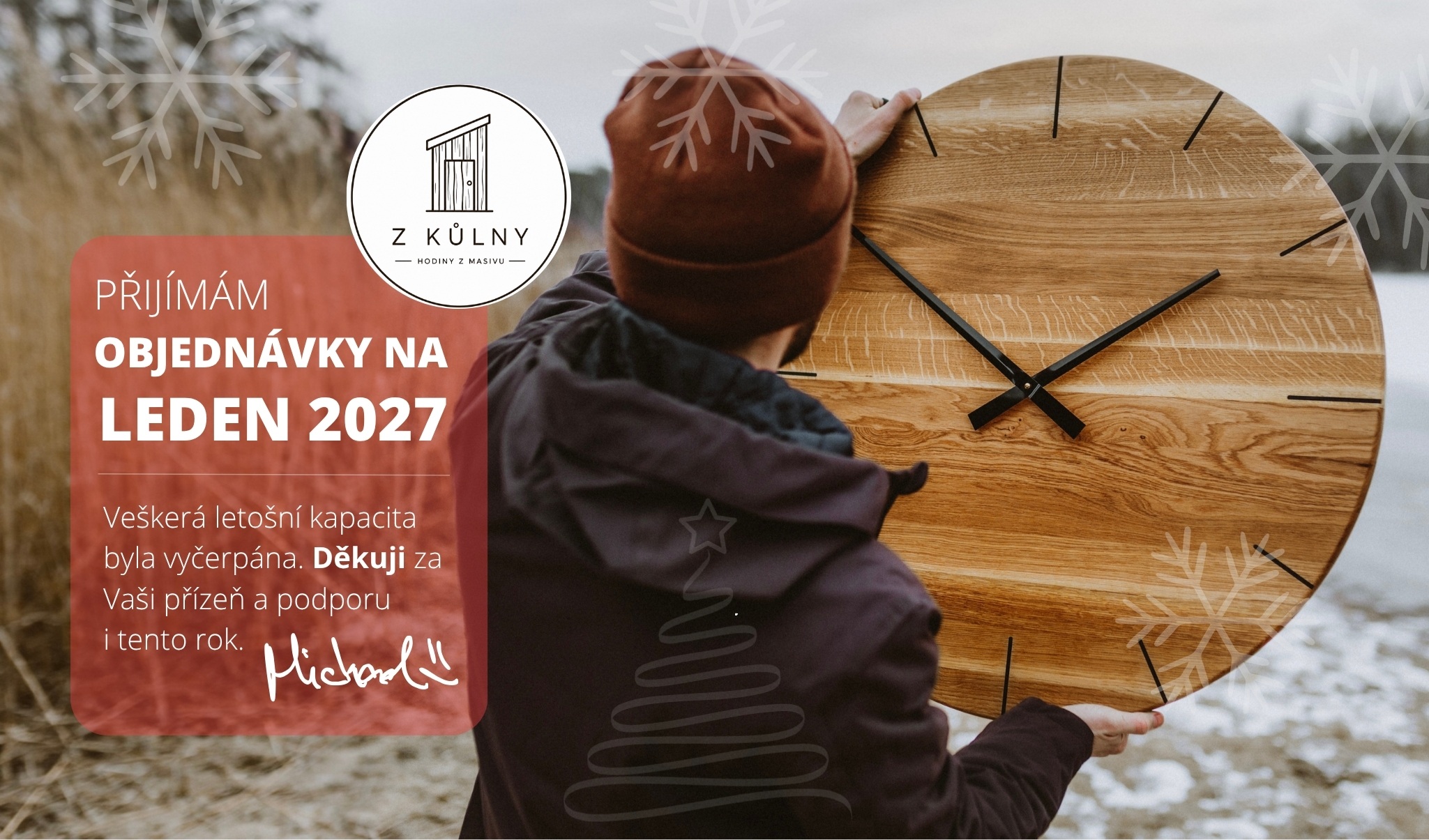 Hodiny z masivního dřeva