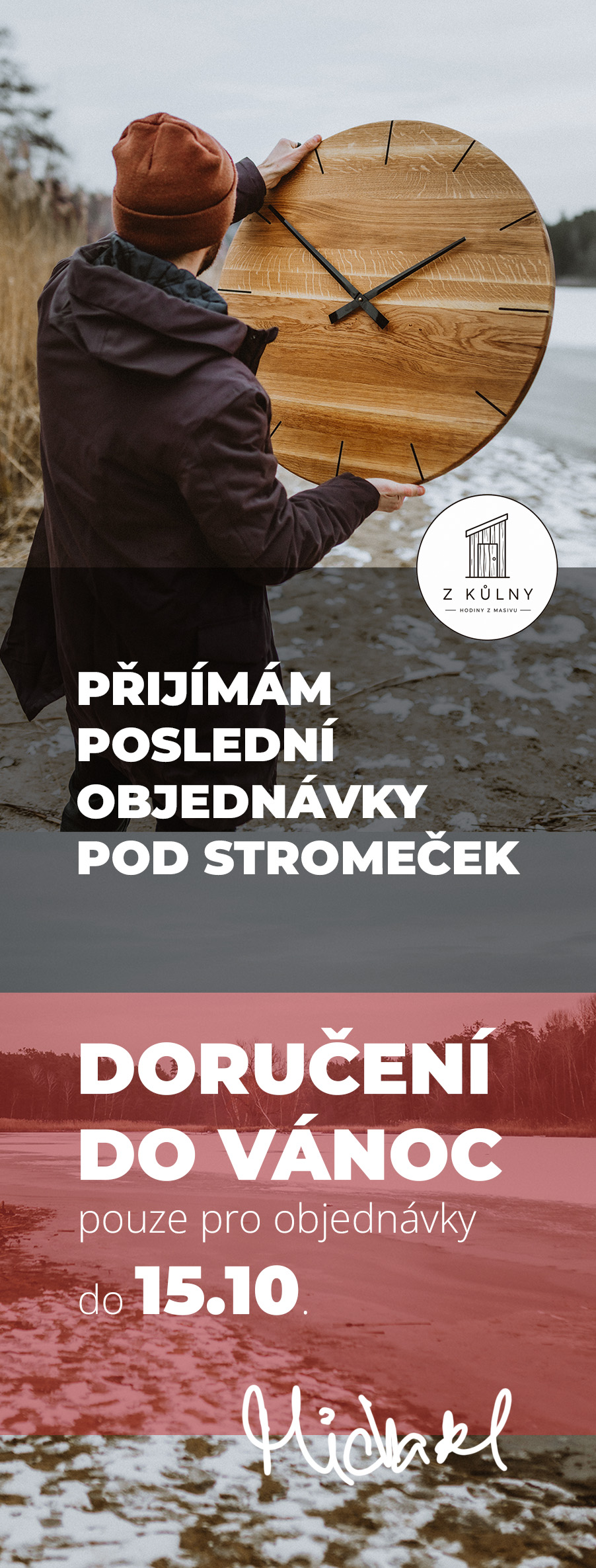 Hodiny z masivního dřeva