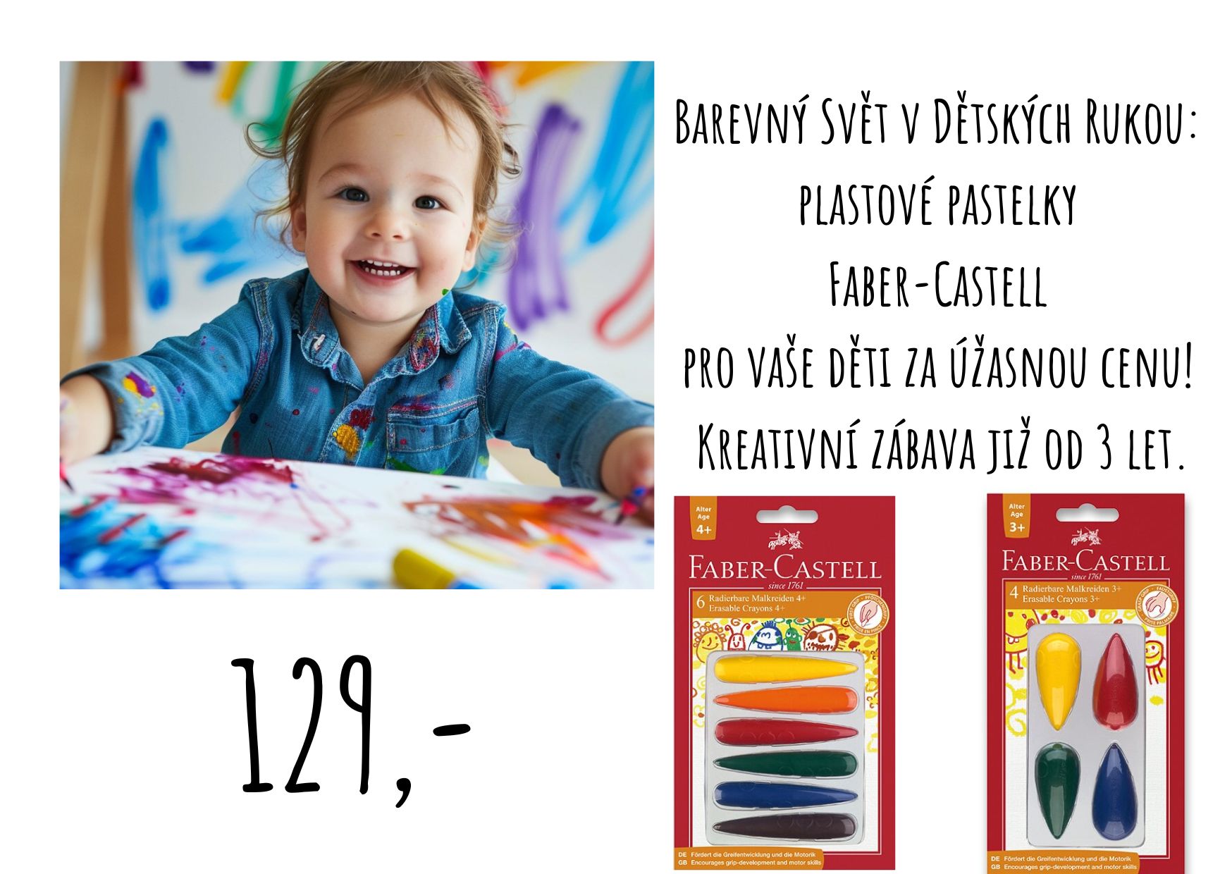 Plastové pastelky za 129,-