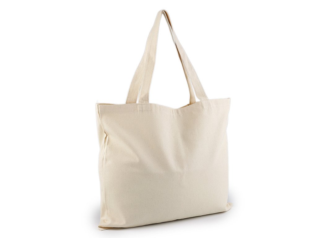 Textilní taška bavlněná k domalování / dozdobení 47x38 cm (Balení 1 ks, Varianta 1 bílá přírodní)