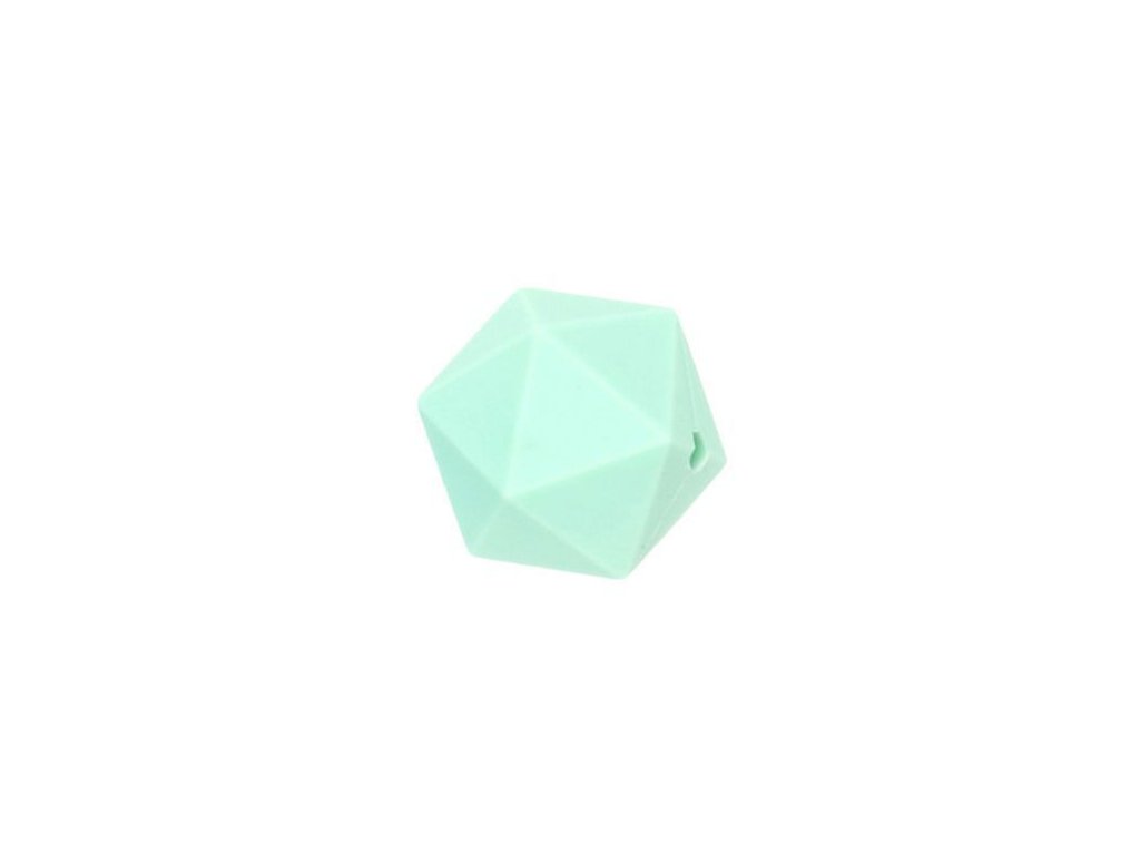 Silikonové korálky OCTAGON 20mm (1ks) - mint