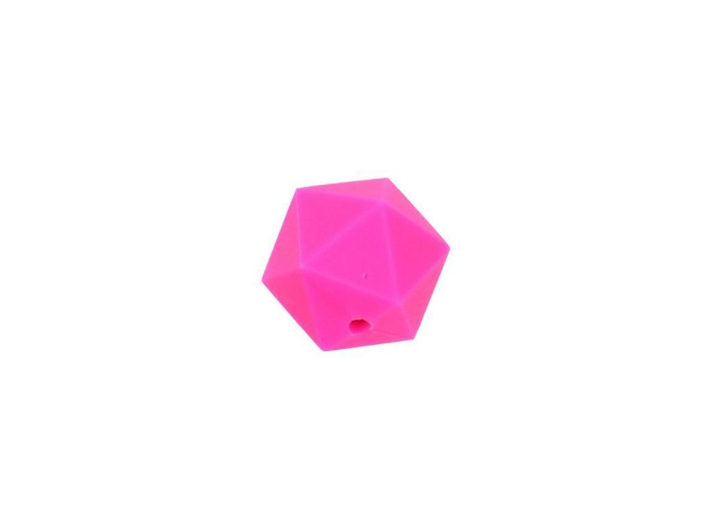 Silikonové korálky OCTAGON 20mm (1ks) - violet red