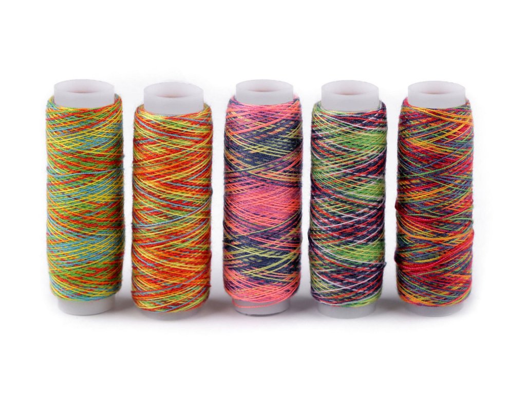Nitě PES multicolor návin 110 m (Balení 5 ks, Varianta mix)
