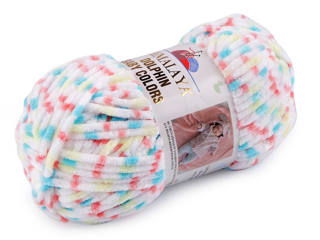 Pletací žinylková příze Dolphin Baby Colors 100 g (Balení 1 ks, Varianta 3 (80415) bílá oranžová)
