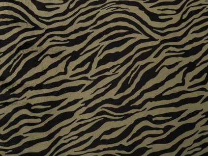Samet imitace zvířecí kůže zebra (Balení 1 m, Varianta 2 (150 cm) zelená khaki)