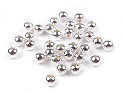 Plastové voskové korálky / perly Glance Metalic Ø6 mm (Balení 20 g, Varianta 1 stříbrná)