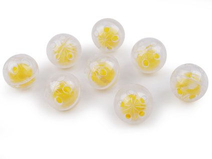 Chrastítko kulička Ø25 mm (Balení 5 ks, Varianta transparent žlutá)