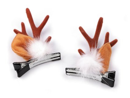 Párty sponky do vlasů vánoční (Balení 1 pár, Varianta 2 hnědá)