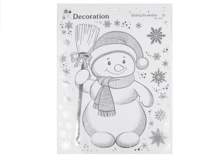 Vánoční okenní fólie samolepicí (Balení 1 karta, Varianta 1 stříbrná les)