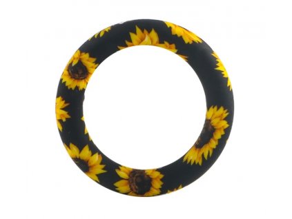 Silikonový kroužek 65mm (1ks) - black sunflower