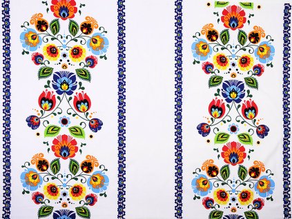 Bavlněná látka / plátno folklor (Balení 1 m, Varianta (21843-1) bílá)