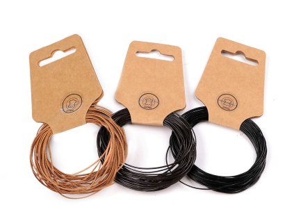 Kožená šňůrka Ø1 mm (Balení 5 m, Varianta 1 béžová tm. přírodní)