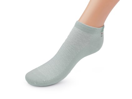 Dámské / dívčí bavlněné ponožky do tenisek (Balení 1 pár, Varianta 3 modrá světlá srdce)