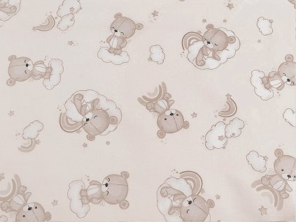 Bavlněná látka / plátno medvídek (Balení 1 m, Varianta 1 (280) bílá)