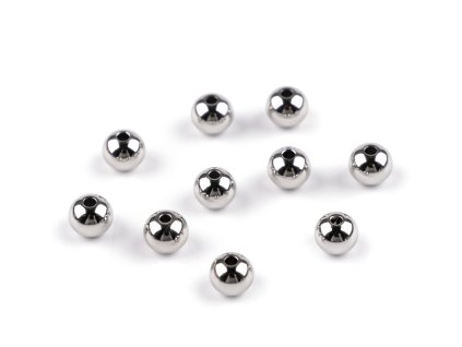 Korálky z nerezové oceli Ø6 mm (Balení 10 ks, Varianta platina)
