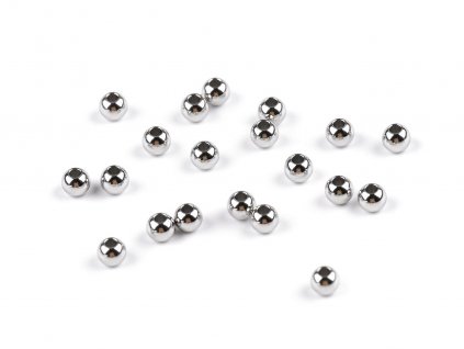 Korálky z nerezové oceli Ø4 mm (Balení 20 ks, Varianta platina)