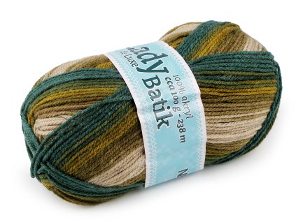 Pletací příze Lady Batik de Luxe 100 g (Balení 1 ks, Varianta 1 (600) fialová hořčicová)