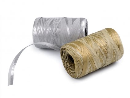 Lýko rafie přírodní metalické, k pletení tašek, šíře 5-8 mm (Balení 1 ks, Varianta 1 stříbrná)