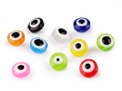 Plastové korálky Alláhovo oko Ø10 mm (Balení 20 ks, Varianta 2 mix)