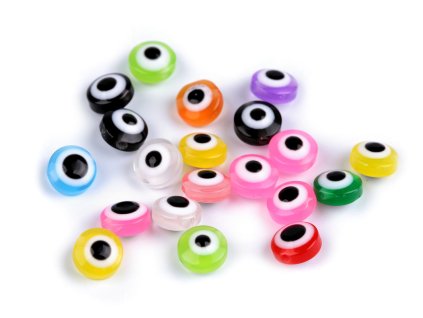 Plastové korálky Alláhovo oko Ø8 mm (Balení 20 ks, Varianta 1 modrá)