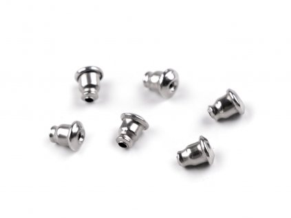 Náušnicová zarážka z nerezové oceli 5x6 mm (Balení 6 ks, Varianta platina)